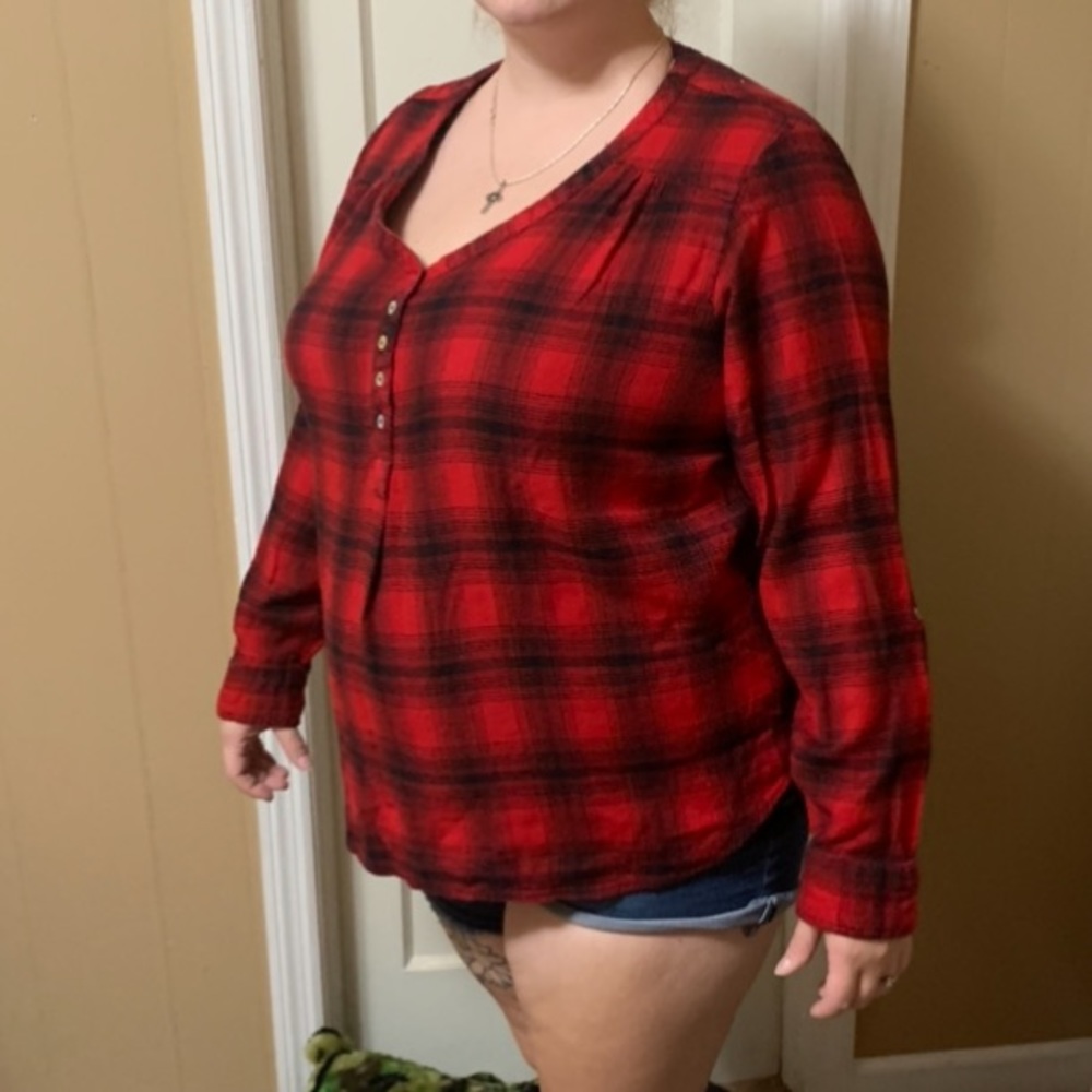Rebecca Malone plus size Buffalo plaid XXL pull over